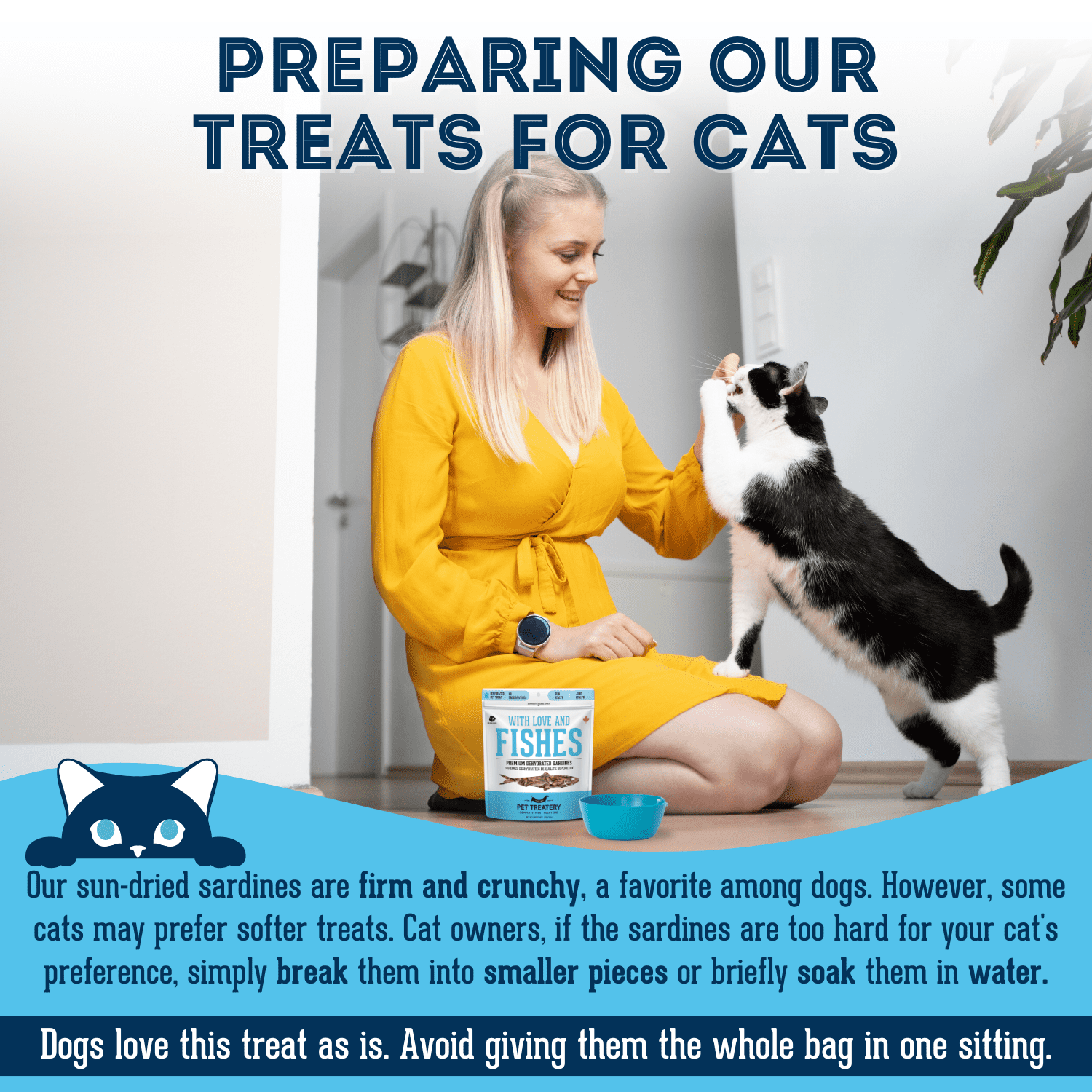 The Granville Island Pet Treatery Pure Proteins with Love and Fishes Sardine Treats for Dogs & Cats, 210 Gram