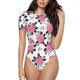 thumbnail image 1 of Fotbe Rose Flowers Body de Mujer con Cuello Redondo y Mangas Cortas, Sin Mangas Ajustado, Suave, Cómodo y Básico-Large, 1 of 7