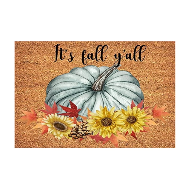 Fall Thanksgiving Decorative Door Mat Farmhouse Happy Fall Yall Doormat Autumn Buffalo Plaid Doormats Non Slip Fall Indoor Floor Mat Low Profile Entryway Rug For Autumn Holiday Mat