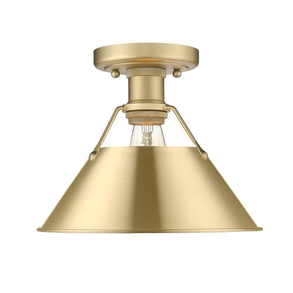 3306-FM BCB-BCB-Golden Lighting-Orwell - 1 Light Flush Mount 8 Inches Tall and 10 Inches Wide-Brushed Champagne Bronze Finish-Brushed Champagne Bronze