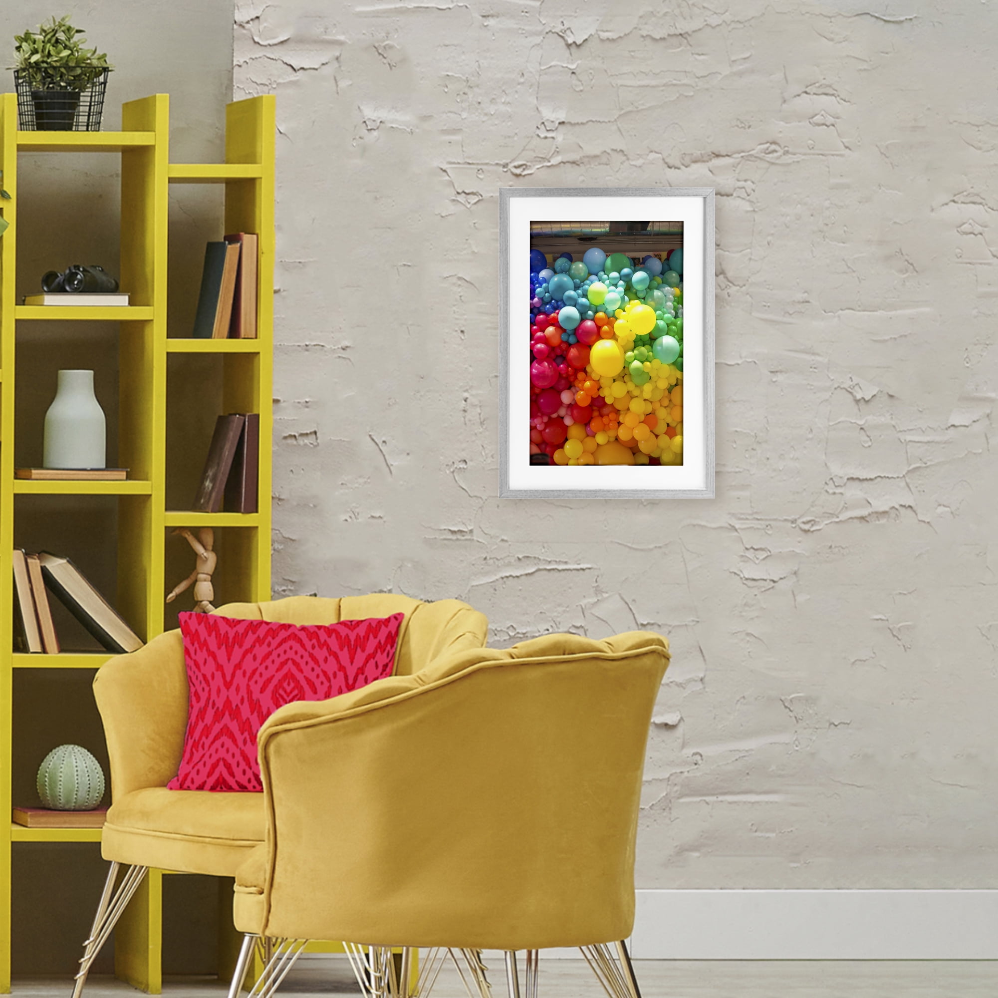 Stupell Industries Lively Colorful Balloons Gray Framed Print Under Glass, design by LISH Creative