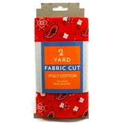 Shason Textile Craft Quilting Poly Cotton 2 Yards Precut Fabric, Bandana Red