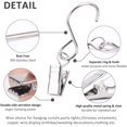 thumbnail image 3 of ORUYROP 30PCS Stainless Steel S Hook Hanging Clips, Gutter Hangers for Party String Light Curtain Clips for Hanging Curtain Christmas Ornament Photos Art Craft Display in/Outdoor Decoration,S, 3 of 6