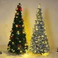 thumbnail image 3 of B Folding Retractable Floor Standing Christmas Tree With Lights For Holiday Home Decor With Green Flocked Branches And Easy Setup Design 59.06 Inches Height 6.61 Pounds, 3 of 3