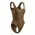 thumbnail image 2 of Women's Sleeveless Square Neck Shapewear Tank Tops Bodysuits, Coffee, S, 2 of 9
