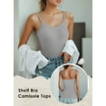 thumbnail image 2 of Anygrew Womens Tank Tops with Built in Bra Summer Adjustable Spaghetti Straps Camisole Ribbed Cami Tanks, 2 of 5