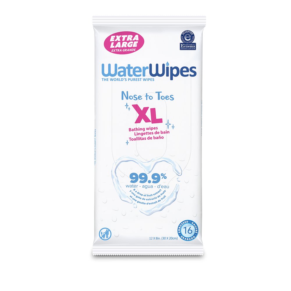WaterWipes Sensitive Nose To Toes Textured Bathing Wipes, 16 count