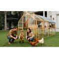 thumbnail image 5 of Noaman Outdoor Yellow Chicken Coop Enclosures 110" Large Kitten Playpen with Waterproof Cover, Walk-in Design & Galvanized Wire Mesh for Safety, Spacious 56.54ft² Pet Run, 5 of 11