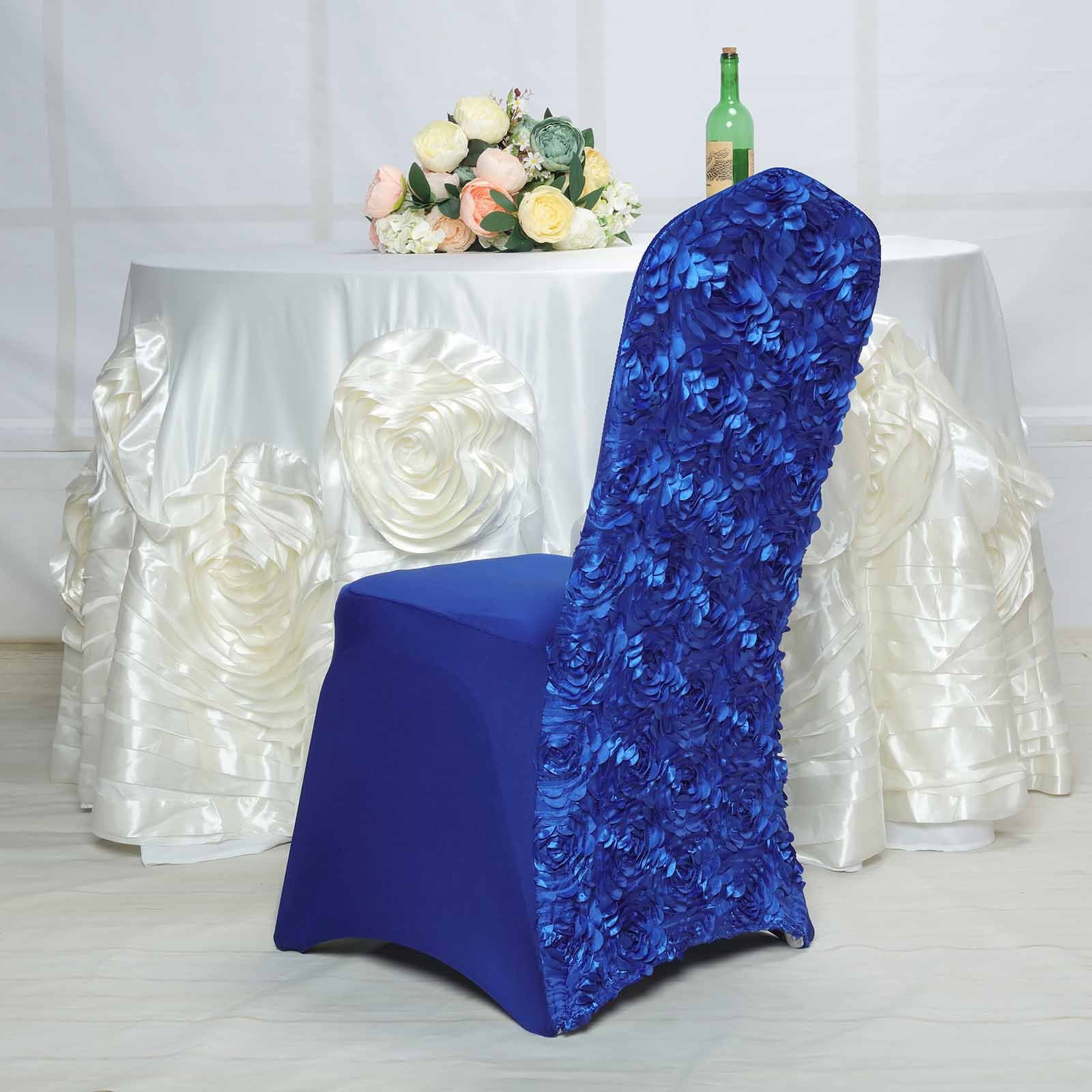 Efavormart 40PCS Satin Rosette Stretch Banquet Spandex Chair Cover