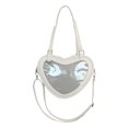 thumbnail image 1 of Guardurnaity Bolso bandolera de gran capacidad con diseño de corazón para estudiantes universitarios japoneses, con correa ajustable y múltiples Bolsas de mensajero y de hombro blanco, 1 of 6