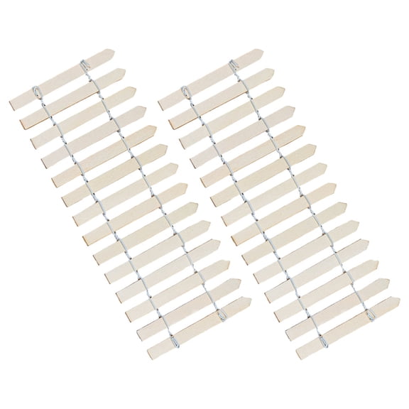 CTIRCHIU 2Pcs Wood Garden Border Fence Khaki Small Decorative Picket Fence Panel