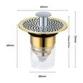 thumbnail image 2 of Universal Bathroom Sink Stopper, Basin Pop-Up Drain Filter, Bathroom Converter Sink Drain Strainer Plug with Basket Hair Catcher - Silver+Gold, 2 of 7