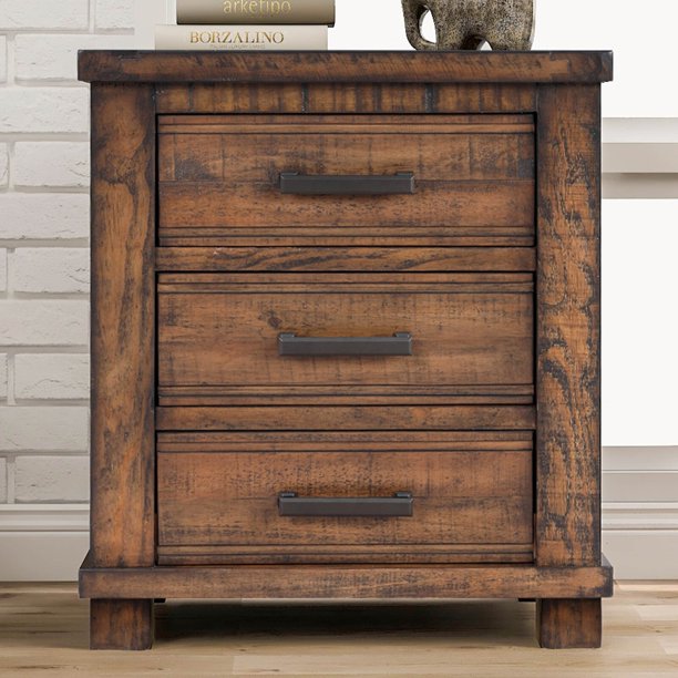 Engen 3 Drawer Solid Wood Nightstand in Natural, Width Narrow (Under 21 in.), Environmentally