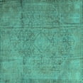 thumbnail image 1 of Ahgly Company Machine Washable Indoor Square Persian Turquoise Blue Traditional Area Rugs, 4' Square, 1 of 4