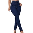 thumbnail image 3 of QATAINLAV High Waisted Jean Pants for Women Slim Fit Butt Lift Jeans Solid Tight Stretchy Denim Trousers with Pockets Y2k Streetwear Ofertas Flash Del Dia Blue S, 3 of 9