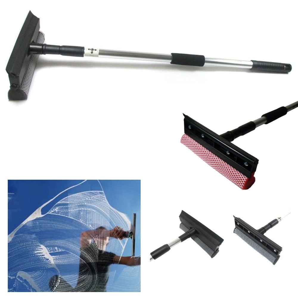 Window Squeegee Cleaning Tool Window Cleaner Car Squeegee Windshield Cleaning Sponge and Rubber Squeegee,BlackM