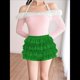 thumbnail image 5 of Pantalones Bombachos de Encaje Multicapa Y2K para Mujer, Pantalones Cortos con Volantes, Pantalones Cortos de Calabaza, Enaguas Dulces con Cintura Elástica. Verde M, 5 of 7