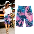thumbnail image 2 of Trendfront Women's Plus Size Graphic Print Bermuda Shorts Lightweight Elastic Waist with Pockets Lounge Bottoms, 2 of 5