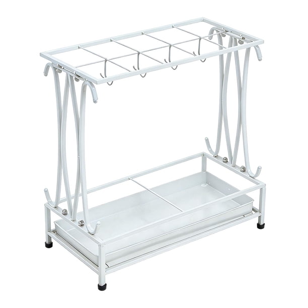 Soporte para paraguas, práctico, multifuncional, con sistema antigoteo. Regalos cómodos. Blanco