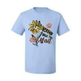 thumbnail image 2 of Wild Bobby Worship While You Wait Sunflower Pink and Yellow Inspirational/Christian Men Tee, Light Blue, Small, 2 of 6