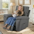 thumbnail image 4 of Merluxy Large Power Lift Recliner Chair for Elderly, Electric Overstuffed Reclining with Padded Armrests & Backrest for Adult,Big Man Single Sofa with Side Pockets for Living Room Bedroom,Linen Gray, 4 of 8