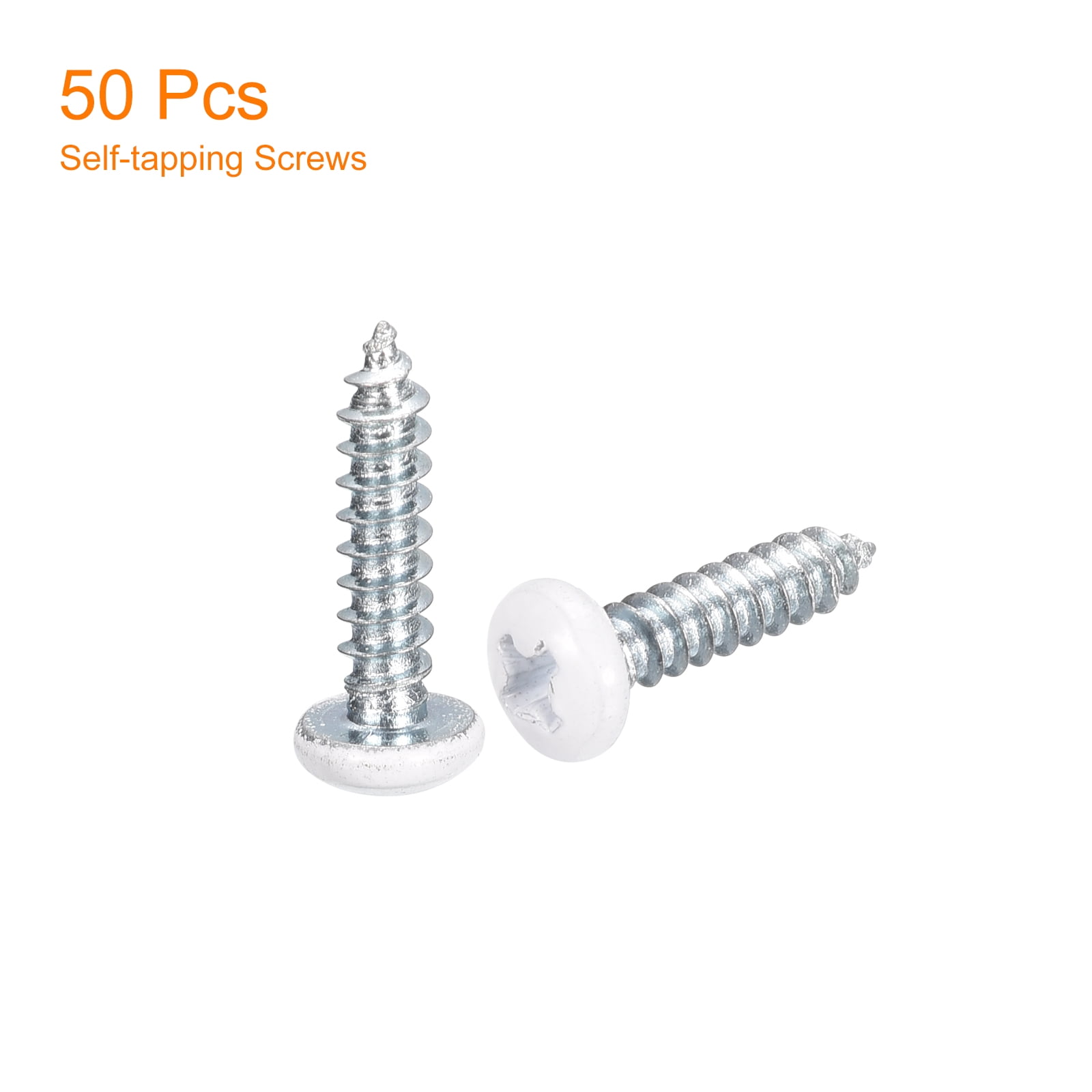 Viti Autofilettanti ST3,5x8 Mm Bianche Phillips - 50 Pezzi Uxcell