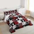 thumbnail image 3 of Homewish Rustic Deer Bear Full Size Comforter Sets, Vintage Red Buffalo Patchwork Bedding Comforter Set, Hunting and Fishing Reversible Bedding Sets, Lightweight Room Decor, 3pcs, 3 of 8