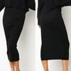 Women Sexy Solid High-Waist Bodycon Long Skirt Hip Slim Straight Skirt
