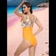 thumbnail image 5 of Traje de Baño de una Pieza para Mujer con Cuello en V y . Color Naranja L, 5 of 9