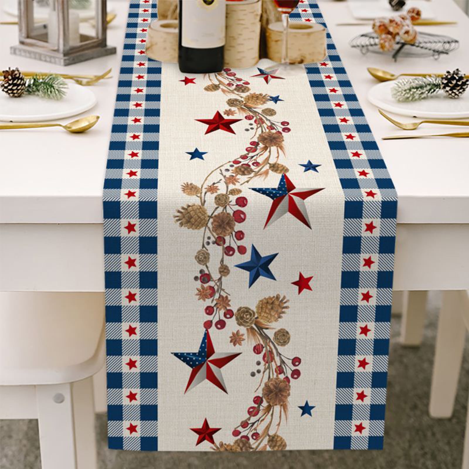 Independence Day Table Runner, 13 x 70 Inch Kitchen Dining Tablecloth ...