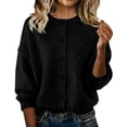 thumbnail image 2 of AUNVITO Women's Slim Fit Long Sleeve Button Front Cardigan Sweater with Round Neck Casual and Elegant Style, 2 of 5