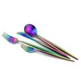thumbnail image 2 of Matte Black Silverware Set 5 Pieces, Stainless Steel Flatware Set, Kitchen Utensil Set, Tableware Cutlery Set, Satin Finished Polished & Dishwasher Safe( Colorful, 2 of 8
