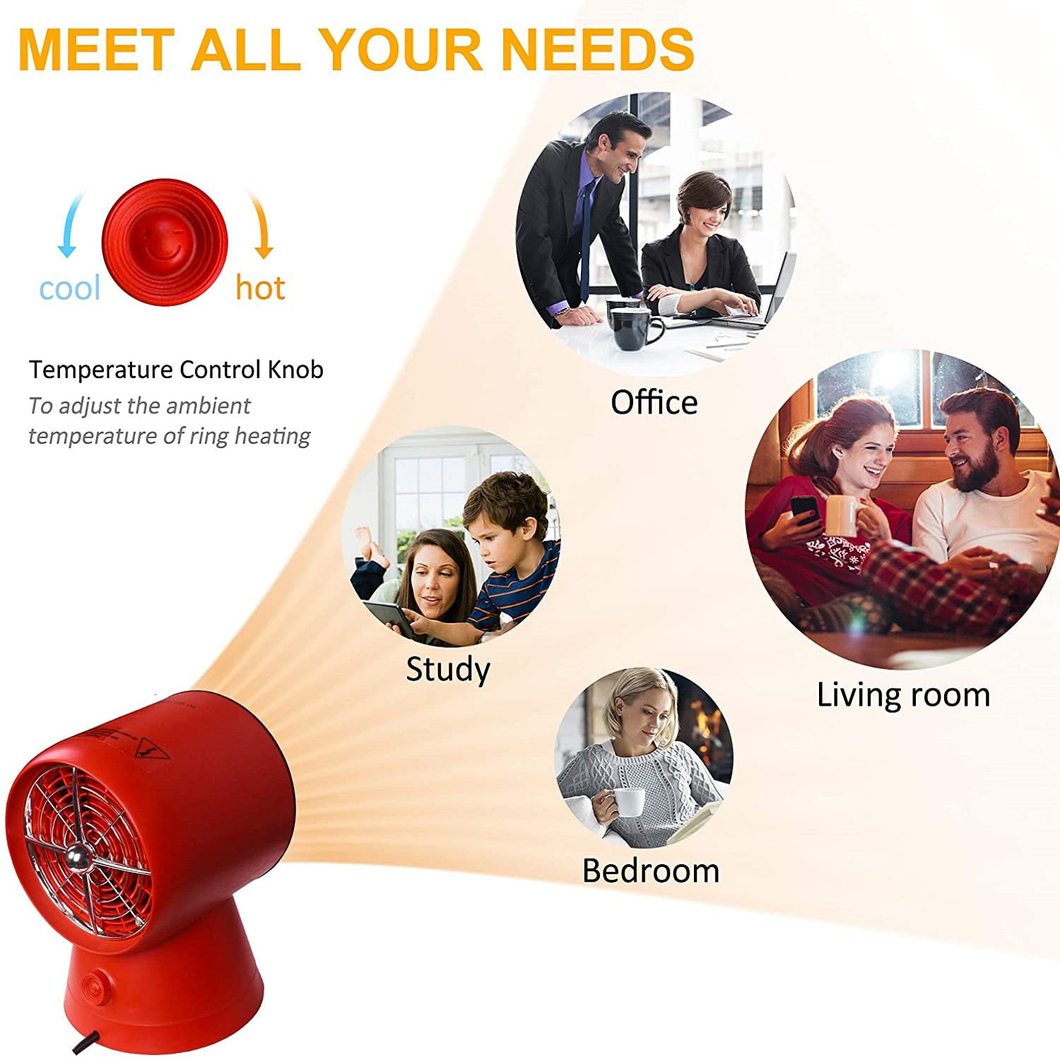 Lowestbest 1500W/750W Cooling & Heating Mode Space Heater, Portable Cool Blow Fan for Office Bedroom Home, Red Lowestbest 1500W/750W Cooling & Heating Mode Space Heater, Portable Cool Blow Fan for Office Bedroom Home, Red