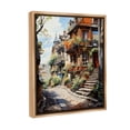 thumbnail image 4 of Stupell Industries Cobblestone Walkway in Town Travel & Places Painting Brown Floater Framed Canvas Art Print Wall Art, 17 x 21, 4 of 10
