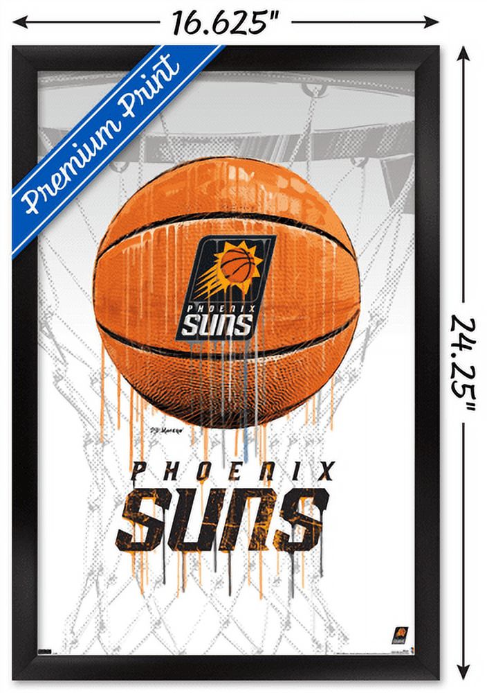 NBA Phoenix Suns - Drip Basketball 21 Wall Poster, 14.725" x 22.375", Framed