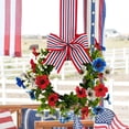 thumbnail image 7 of Mini 4th of July Hanging Wreaths for Cabinets, with Flowers, Artificial Small Independence Day Candle Holder Wreath with Red Stripes for Front Door, Window, Porch, Wall Decor, 7 of 7