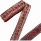 thumbnail image 1 of Cinta bordada roja de 10 yardas (1,77 pulgadas), con purpurina metálica y lentejuelas doradas, de poliéster, con bordado de jacquard, estilo bohemio, para apliques de tela tejida., 1 of 9