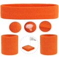 thumbnail image 3 of Juego de bandas para el sudor, conjunto de muñequeras con diadema deportiva (6 piezas) Bandas para el sudor Tela de rizo Sincero  Hogar, 3 of 4
