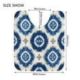 thumbnail image 5 of 2 Piece Bath Mat Set with U-Shaped Toilet Mat and Rectangle Bath Rugs Non Slip Machine Washable Bathroom Mats Intricate Blue and White Tie-dye, 5 of 7