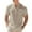 v#3Khaki8, variant on Rggeeun Men T-Shirts Solid Color Short Sleeve V Neck With Front Buttons & Pocket Trim Pleated Loose Fit For Summer Daily Wear Trendy Tee,Navy,M