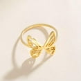 thumbnail image 7 of RSAMD Butterfly Open Ring Women Adjustable Stainless Steel Finger Rings Jewelry-Gold, 7 of 7