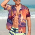 thumbnail image 3 of Haiem Sunset Cloud Corgi Printed Hawaiian Shirt for Men - Men’s Casual Beach Summer Shirts - Stretch Fabric with Modern Fit-XX-Large, 3 of 7