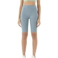 thumbnail image 3 of lcziwo Shorts for Women Casual High Waisted Tummy Control Legging Shorts Summer Butt Lifting Yoga Workout Shorts Outdoor Running Biker Shorts Light Blue M, Todays Sales, 3 of 4