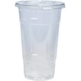 thumbnail image 2 of VeZee's 24 oz BPA-Free, Plastic Clear PET Cups With Flat Lid & Straw , Perfect for Iced Coffee, Smoothies, Tea, Boba - Recyclable | CT 150, 2 of 5