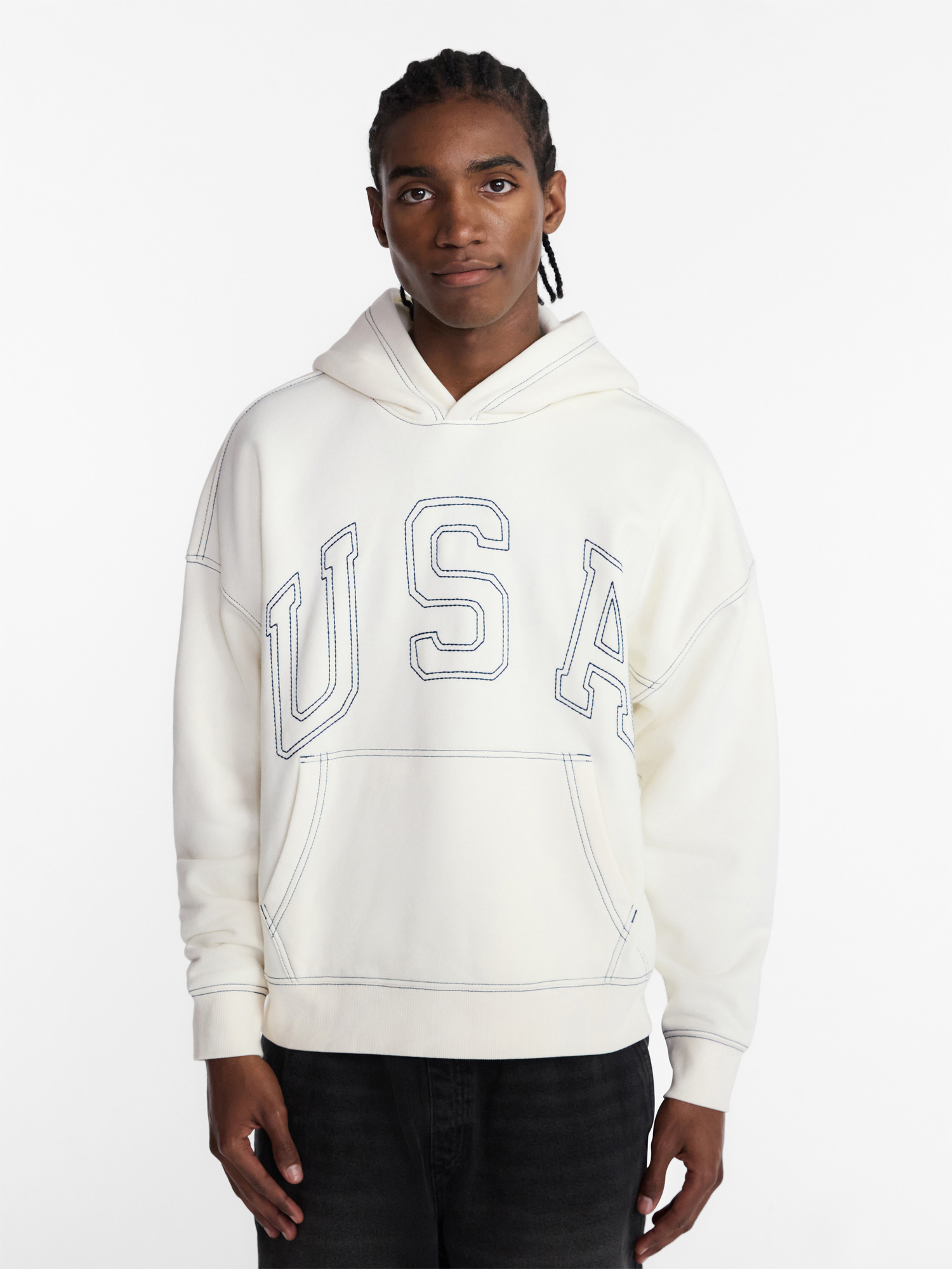 No Boundaries USA Hoodie with Embroidery, Men's XS-4XLT