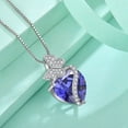 thumbnail image 4 of Blaniy Sterling Silver December Birthstone Heart Necklace Butterfly Pendant Jewelry Gift for Women, 4 of 7