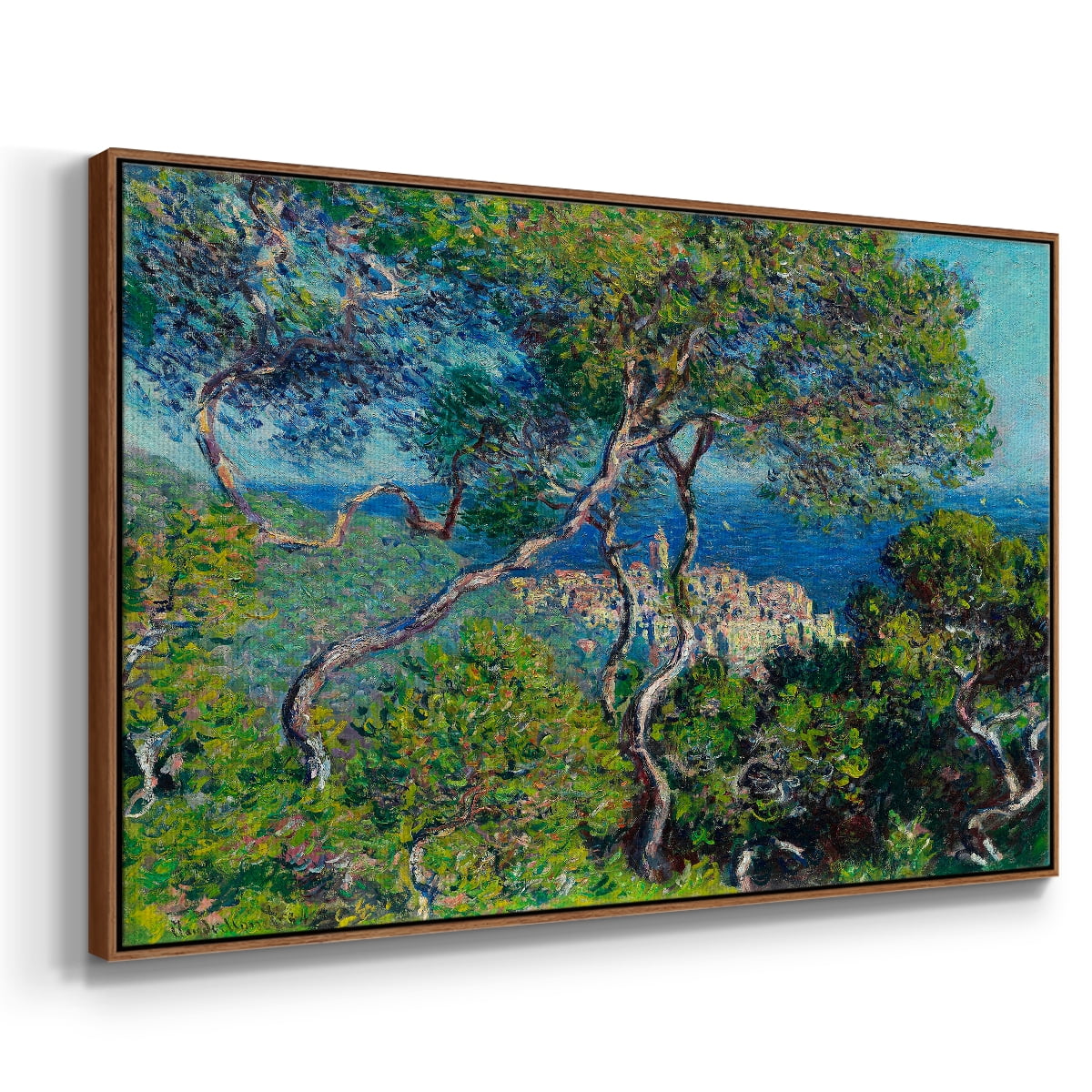 Vintage Landscape-CV By Wexford Home Framed in Walnut Wood Gallery Wrapped Canvas 17 in. x 25 in.