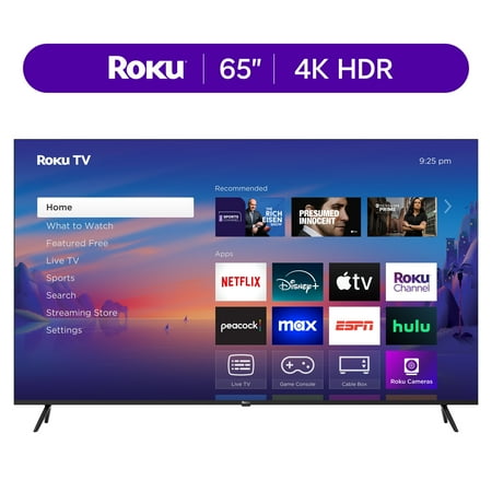 Roku Smart TV 2025 – 65-Inch Select Series, 4K HDR TV – Roku TV with Enhanced Voice Remote