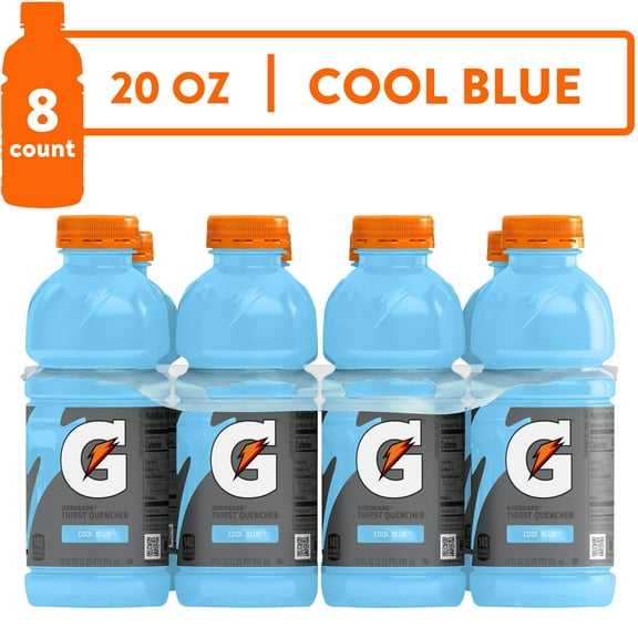 Gatorade Thirst Quencher, Cool Blue Sports Drinks, 20 fl oz, 8 Count Bottles