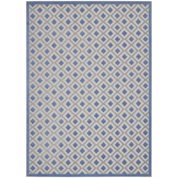Nourison Aloha Indoor/Outdoor Blue/Grey 7'10" x 10'6" Area Rug, (8x11)